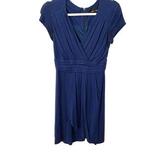 Max and Cleo Navy Blue Short Sleeve Ruched Mini Dress 2